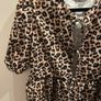 Leopard Peplum Tie Front Top Size 12! Image 2