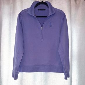Ralph Lauren Golf Lavender Quarter Zip Sweatshirt/Pullover. Womens/Unisex Preppy Quarter Zip Size XL
