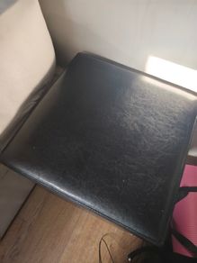 storage box x 2 faux leather pouffe