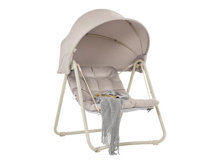Outdoor Swing Chair with Adjustable Canopy Padded Cushions