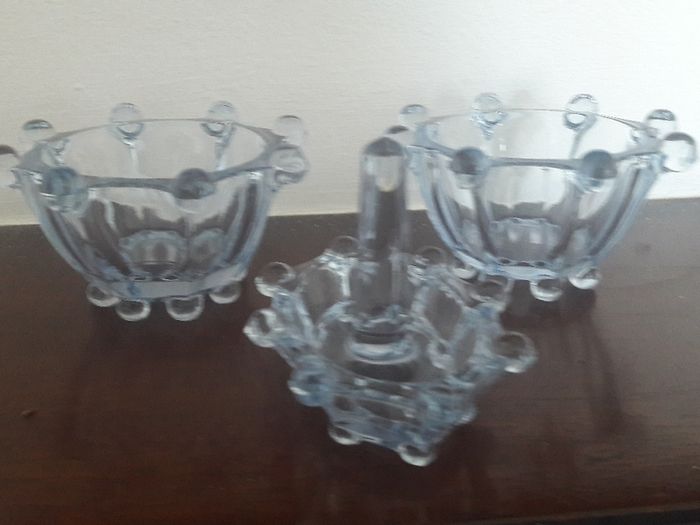 vintage glass dressing table set
