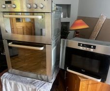 Whirlpool double oven and microwave