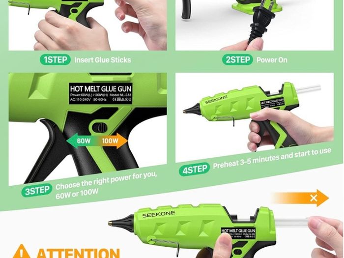 Hot Glue Gun Dual Power - 60/100W Large Size with Power Off Switch High Temp Heavy Duty Melt Glue Gun Rapid Preheating with 30pcs Glue Sticks(11x150mm) for DIY Arts Craft Home Repairs Wood Glass (FREE POSTAGE)