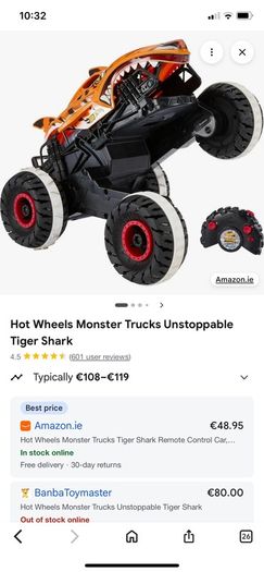 Hot wheel monster tiger shark RC
