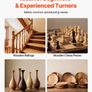Wood Lathe Turning Tool Set, 4PCS, Lathe Roughing Finishing and Detailing Hollow Tool with Wooden Handle, Diamond Round Square Carbide Inserts, Wooden Box, for Beginners Hobbyists Professionals Image 8