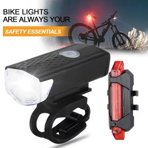 Bike Light, USB LED Rechargeable, Front and rear, Headlight Lamp Flashlight Cycling Safety Warning Light