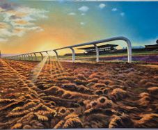 Curragh RaceCours Track at Sunset | oil painting | framed