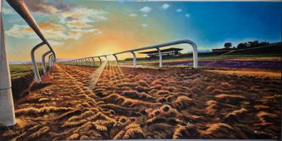 Curragh RaceCours Track at Sunset | oil painting | framed