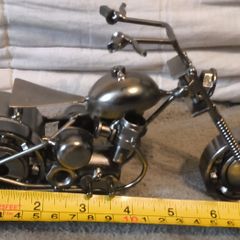 White metal made motor bike