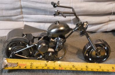 White metal made motor bike