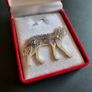 Laser Cut Wolf Brooch with Design of Intricate Branches Dog Pin Badge Woodlands Jewellery Silver Tone Metal Image 6
