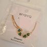 Shamrock Gold Steel Clover Necklace Saint Patrick's Day Emerald Green Heart Pendant jewellery Image 8
