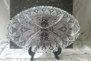 Ovel Divided Glass Snack Tray