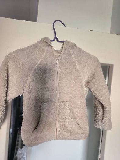 Girls Fluffy Fleece Zip-Up Hoodie