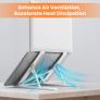 Portable Laptop Stand,10 Levels Height Adjustable Laptop Holder,Lightweight ABS+Silicone Foldable Laptop Riser,Notebook Cooling Stand PC Riser for All Laptops Tablets-White Image 3
