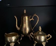 Antique Gold Plated Teapot Set