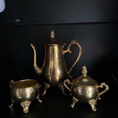 Antique Gold Plated Teapot Set