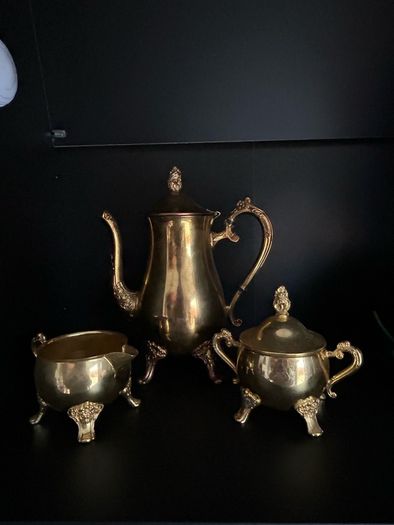 Antique Gold Plated Teapot Set