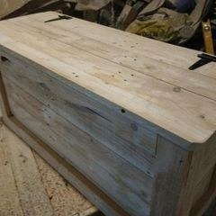 Handmade rustic blanket box