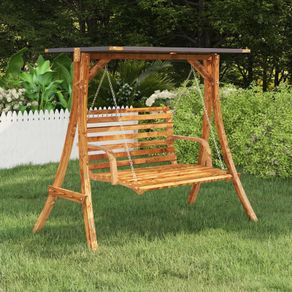 Swing Frame with Anthracite Roof Spruce Wood with Teak Finish