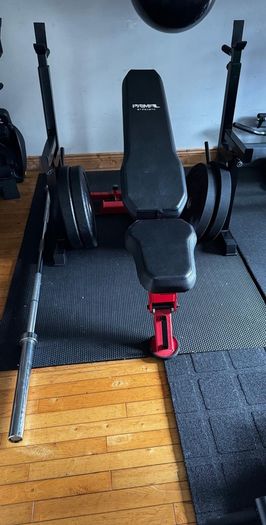 Weights Rack, Bench, Weights & Barbell