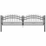 Fence Gate with Spear Top Black 305x75 cm Image 3