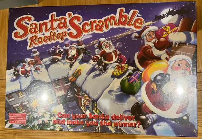 Santa's Rooftop Scramble -Christmas Board Game - Xmas