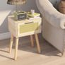 Nightstand Set of 2 End Table Small Bedside Table Handmade Rattan Decorated Drawer  Solid Wood Legs, 35by27by53cm, Modern Side Table for Bedroom, Living Room, Natural HST010N-2 Image 6