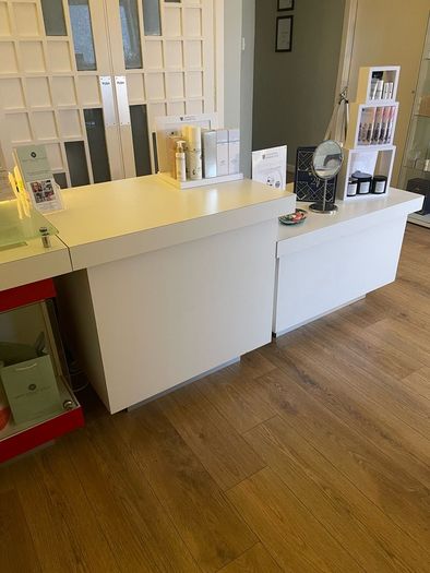 3 section reception desk retail area