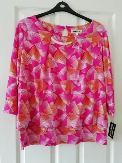 Gerard 3/4 sleeve bar dressy top pink size 18 NEW with tags