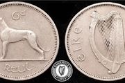 [#315] - Ireland 1967 | 6 Pence | Wolfhound | KM.13a
