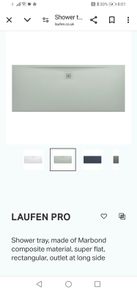 Grey rectangle Laufen shower tray brand new