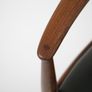 Vintage Danish Black Leather and Teak Desk Chair by Illum Wikkelso for N. Eilersen, 1960s. Image 5
