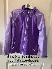 Girls raincoat, 9 to 10 yrs