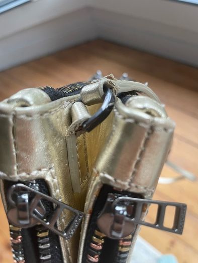 Zadig et Voltaire gold leather bag