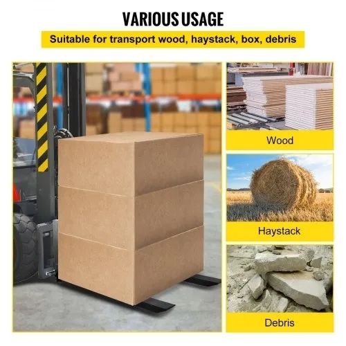 3 Point Hitch Pallet Fork 907.2 kg, Fork Attachment for Category 1 Tractor, 64.8x55.9x104.1 cm,