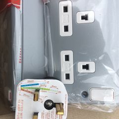 New Double Switched MK Metal Clad 13amp socket and boxes
