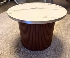 Round Coffee Table Set - walnut