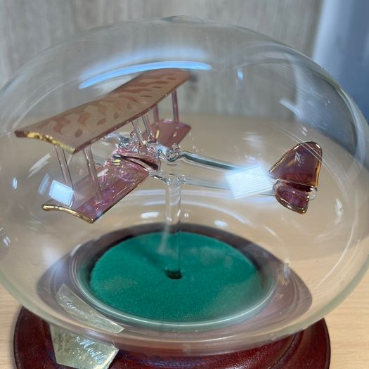 Vintage Northumbrian Glass Tiger Moth and Spitfire Glass Plane Ornament