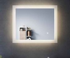 600x500mm Bathroom Mirror with Lights, Horizontal Vertical/Sensor Switch, Anti-Fog, 3 Colors Dimmable, Memory Function, LED Illuminated Bath Vanity Wall-Mounted Mirrors