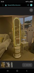 Rotating LED Dressimg  Mirror with Drawers