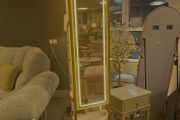 Rotating LED Dressimg  Mirror with Drawers