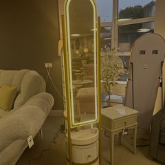 Rotating LED Dressimg  Mirror with Drawers