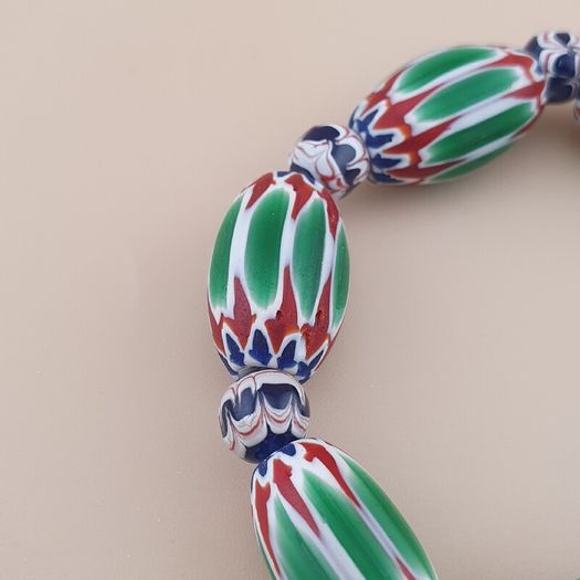 Vintage Venetian Style Chevron Beads Bracelet