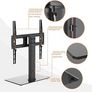 NEW SALE | Universal Table Top Pedestal TV Stand for 26"-55" LCD LED TVs, Height Adjustable TV Base Stand with Tempered Glass Base, Cable Management, Holds 45 KG & Max. VESA 400x400mm Image 2