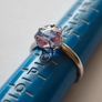 925 Sterling Silver Pink Heart Stone Ring Image 3