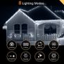 Outdoor Christmas Lights 500 LED 17.4m/56ft Icicle Lights Outdoor & Indoor Cool White Decorations String Fairy Outside Lights with Timer for Xmas Garden Bedroom Party|Mains Powered White Cable Image 3