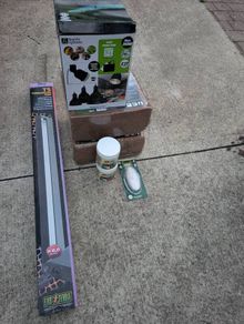 Complete Reptile Turtle Enclosure Setup Bundle with Lighting, Substrate and Calcium Supplements