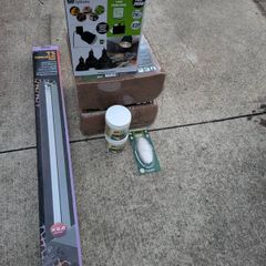 Complete Reptile Turtle Enclosure Setup Bundle with Lighting, Substrate and Calcium Supplements