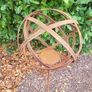 Corten steel garden sphere on a stem Image 4